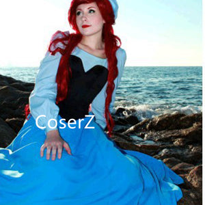 Custom Princess Ariel Blue Dress, The Little Mermaid Ariel Cosplay Cos CoserZ Custom Princess Ariel Blue Dress, The Little Mermaid Ariel Cosplay Cos CoserZ