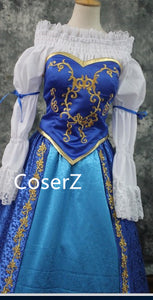 Princess Ariel Dress, Princess Ariel Cosplay Costume Doll Version costume Shirt+Corset+Skirt+Hair Bow