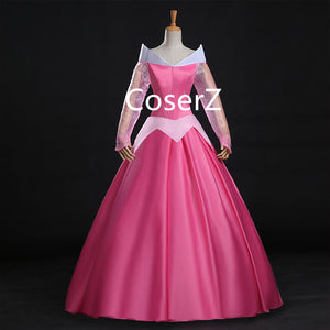 Princess Aurora Dress Costume, Sleeping Beauty Cosplay Pink Aurora Dress Ball Gown