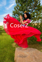 Esmeralda Dress in Red, Princess Esmeralda Red Dress Costume Topsy Turvy Dress for Adults Kids