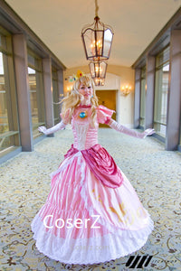 Super Bros Peach Princess Peach Dress Cosplay Costume