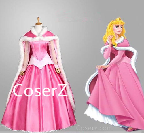 Custom Sleeping Beauty Princess Aurora Dress Cosplay Costume With Cape