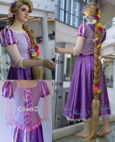 Tangled Princess Rapunzel Costume, Rapunzel Dress Cosplay Costume Custom Made