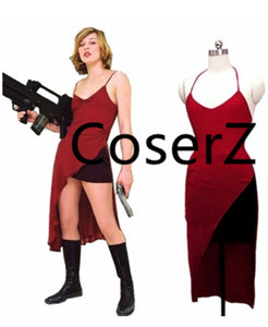Resident Evil Biohazard Alice Cosplay Costume Red Dress