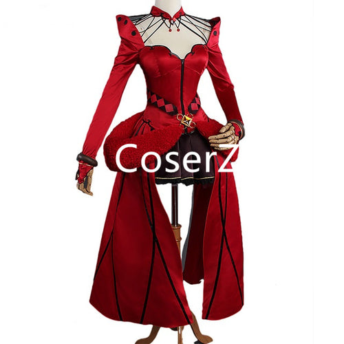 Rin Tohsaka Cosplay Costume, Fate Grand Order Formal Craft Red Dress Rin Tohsaka Costume