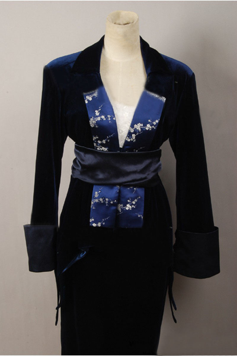 Rose Flying Dress - Rose Flying Costume Blue Velvet Gown Dress CoserZ Rose Flying Dress - Rose Flying Costume Blue Velvet Gown Dress CoserZ