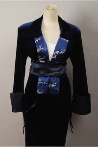 Rose Flying Dress - Rose Flying Costume Blue Velvet Gown Dress