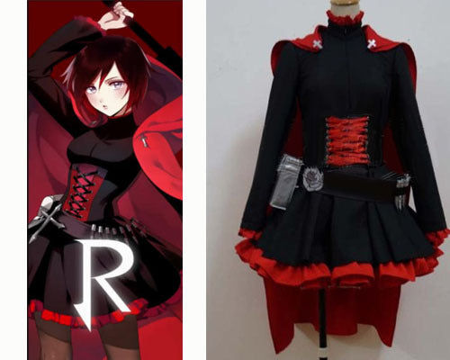 Custom RWBY Costume, Ruby Rose Red Costume, Ruby Cosplay Costume