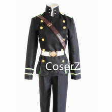 Custom Seraph of the end Yuichiro Hyakuya Cosplay Costume with Coat Strap Belt Pants Military Suit