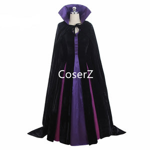 Sleeping Beauty Luxury Maleficent Cosplay Costume Evil Queen Cosplay Dress with Cape
