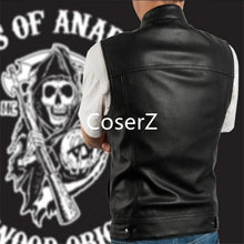 Sons Of Anarchy Black Motorcycle Vest Jacket Leather Vest Black Punk Vest Cosplay Costume