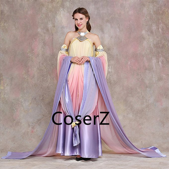 queen amidala white dress Star Wars Queen Padme Amidala Dress Cosplay Costume – CoserZ