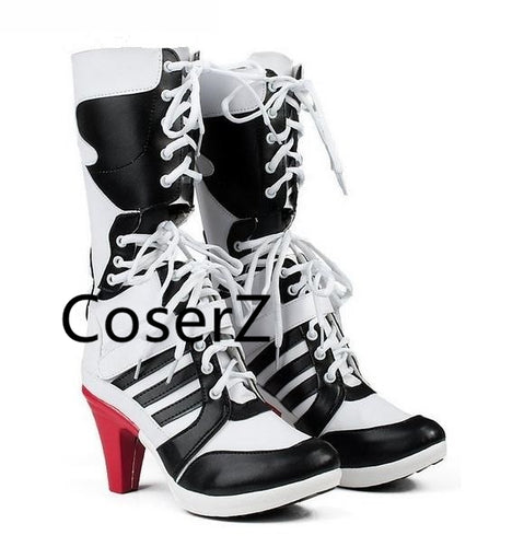 Custom Suicide Squad Clown Harley Quinn Boots Cosplay Women Shoes