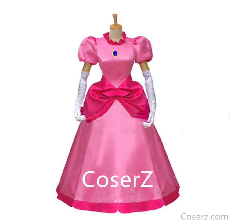 Super Bros Peach Princess Toadstool Peach Dress – CoserZ
