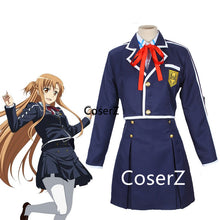 Sword Art Online SAO Yuuki Asuna Cosplay Costume School Uniform Coat Shirt Skirt