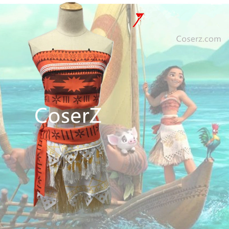 Simple Moana Dress, Moana Costume, Moana Cosplay Halloween Costume for CoserZ Simple Moana Dress, Moana Costume, Moana Cosplay Halloween Costume for CoserZ
