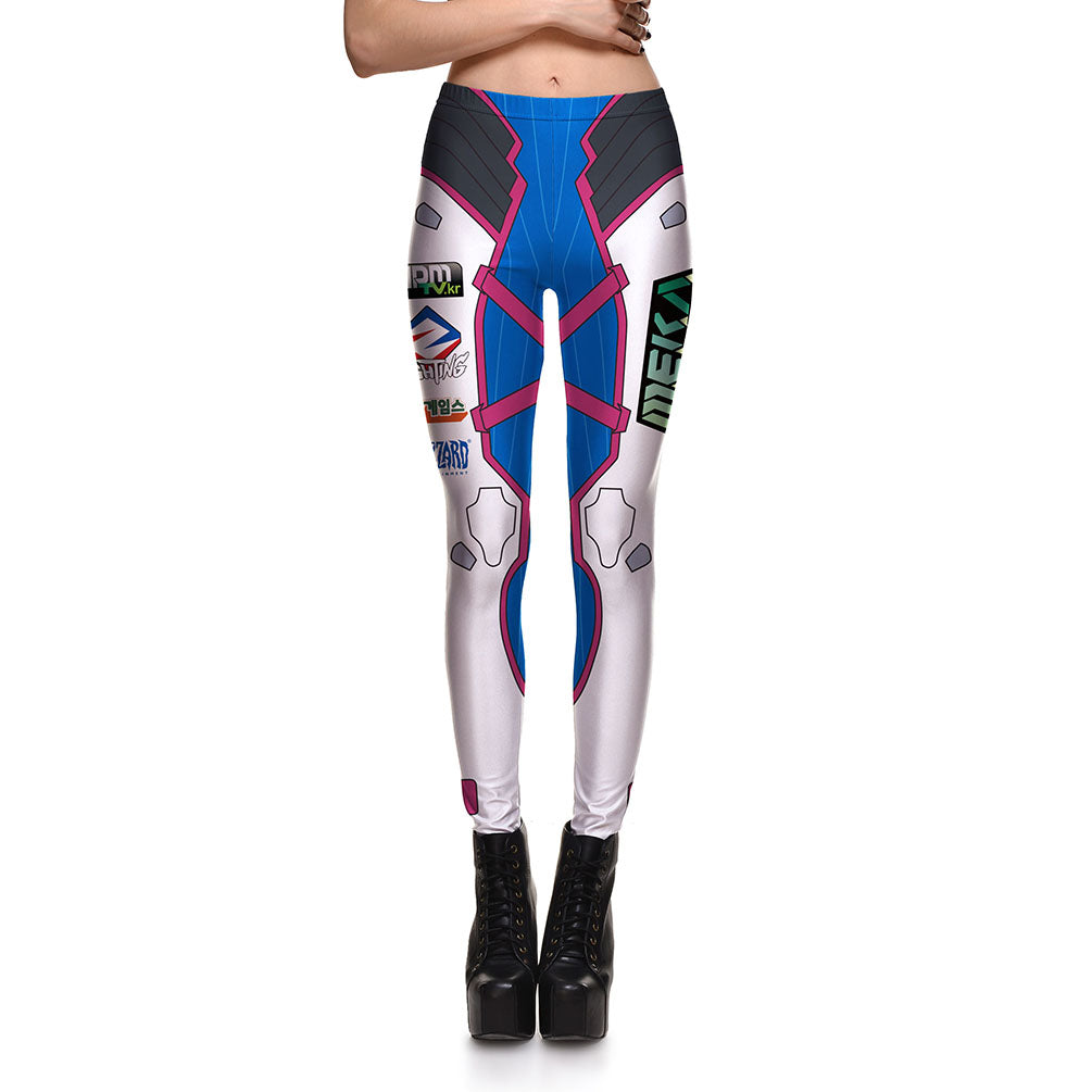 Overwatch D.VA Leggings Printed Pants Trousers Stretch Pants – Coserz