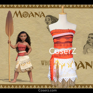 Kids Moana Costume, Moana Dress, Moana Cosplay Halloween Costume for Girls