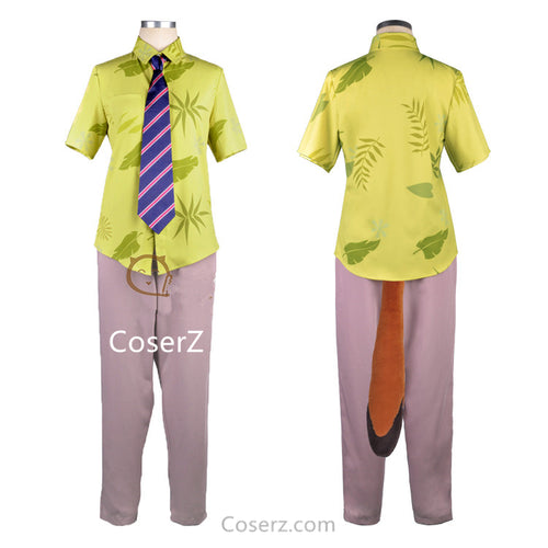 Zootopia Fox Nick Wilde Costume Uniform Outfit Suit T Shirt