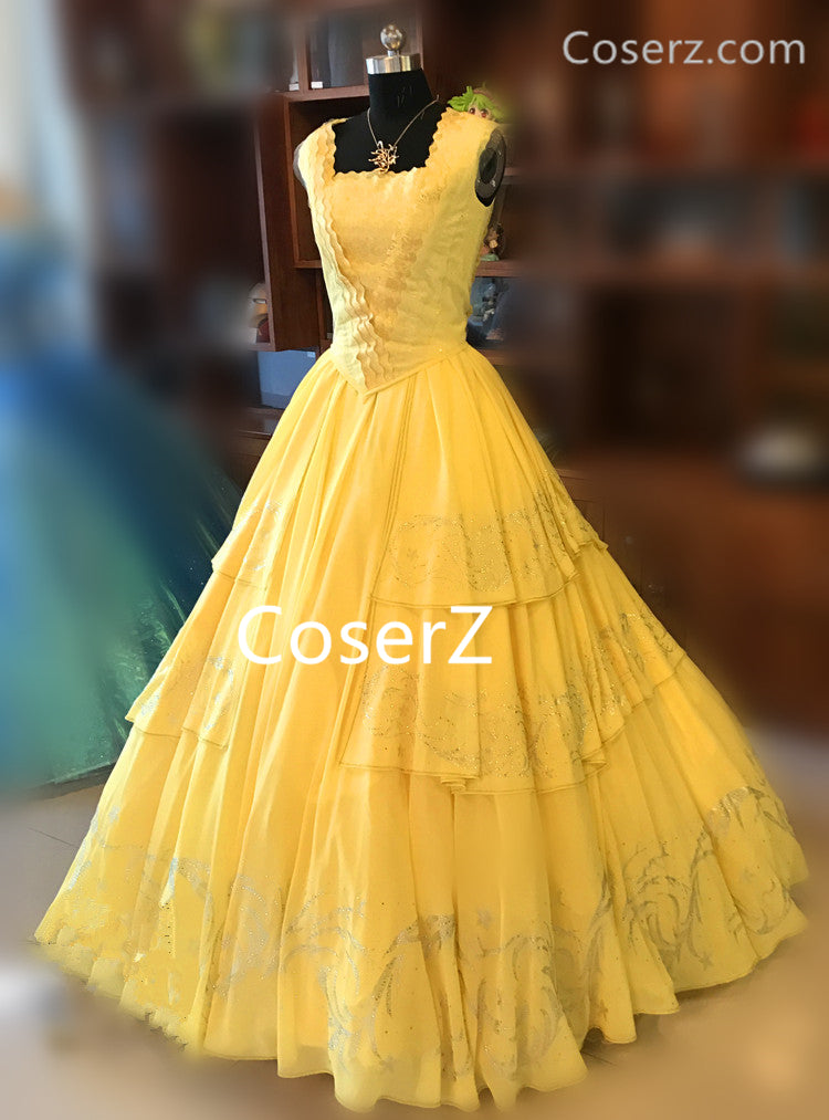 2017 Movie Beauty and the Beast Princess Belle Dress, Belle Costume Ha CoserZ 2017 Movie Beauty and the Beast Princess Belle Dress, Belle Costume Ha CoserZ