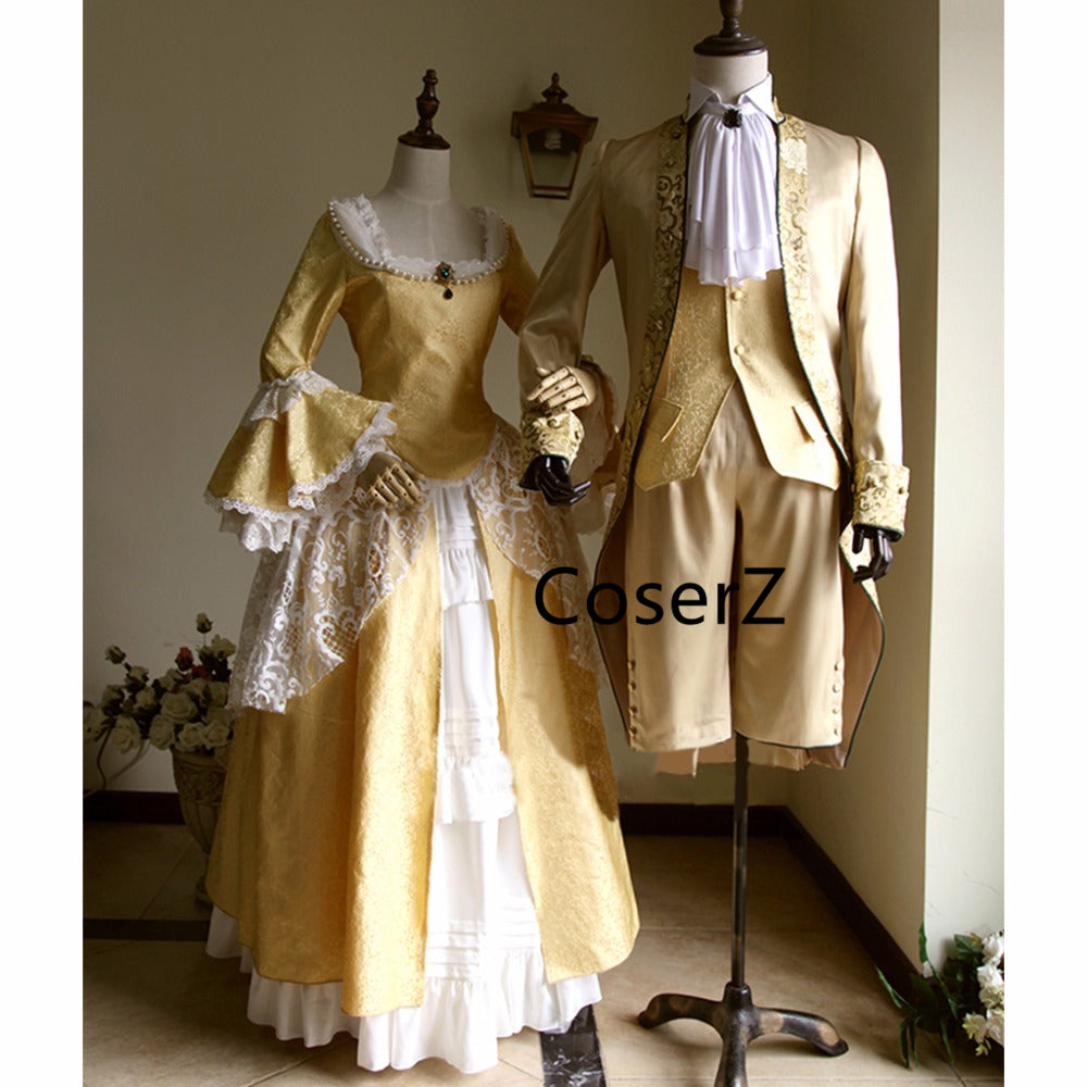 Custom Victorian Elegant Gothic Aristocrat 18th Century Mens  Adult Wedding Cosplay Costume