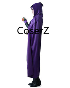 Women's Raven Purple Cloak Black Jumpsuit Cosplay Costume