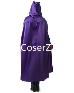 Women's Raven Purple Cloak Black Jumpsuit Cosplay Costume