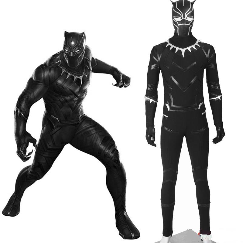 Captain America Civil War Black Panther Costume T'Challa Cosplay