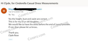 Cinderella 2015 Casual Dress Cosplay Costume, Cinderella Casual Dress