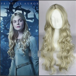 Maleficent Princess Aurora Cosplay Wig Wavy Ash Blonde Wig