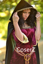 Tangled Mother Gothel Costume,Mother Gothel Cosplay Dress with Cape