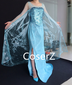 Custom-made Elsa Dress, Elsa Cosplay Costume Halloween Costume